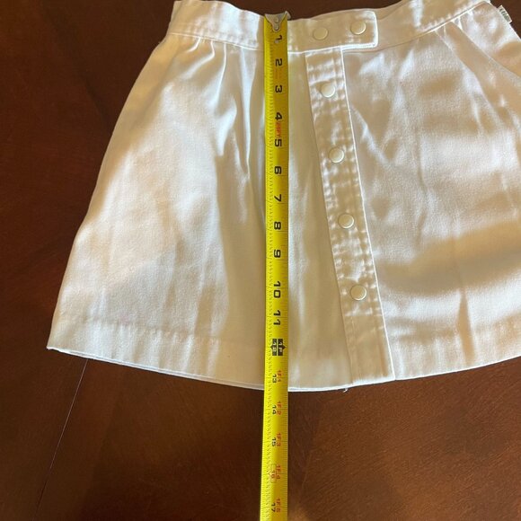 Mini Skirt Marilyn’s of Beverly Hills Sz 6 Vintage 80s White  Snap Button Front - Picture 2 of 10